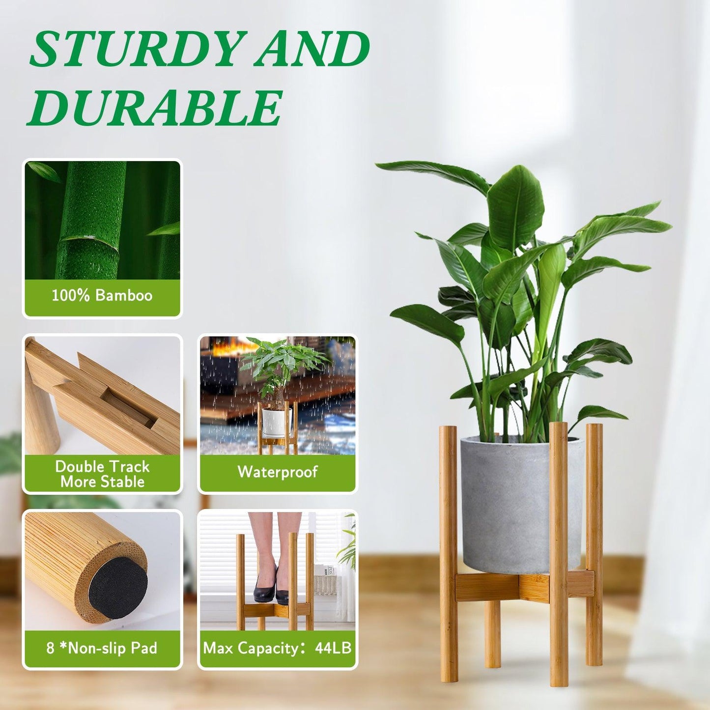 Adjustable Bamboo Cross Stand – Versatile, Natural Display for Your Plants - Shop Necessities