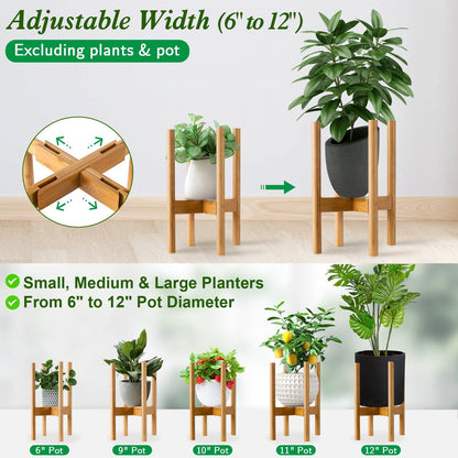 Adjustable Bamboo Cross Stand – Versatile, Natural Display for Your Plants - Shop Necessities